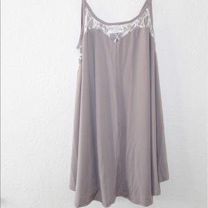 Light Grey Lace Night Gown Slip Dress